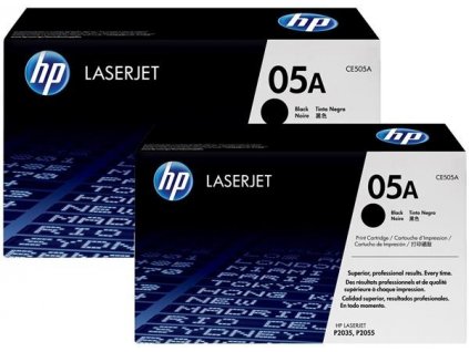 HP 05A Black LJ Toner Cart, 2-pack, CE505D (2,300 / 2,300 pages)