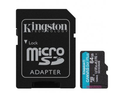 KINGSTON micro SD card SDXC 64GB Canvas Go! Plus + SD adaptér