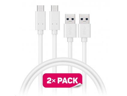 CONNECT IT Wirez USB-C (Type C) -> USB-A, USB 3.1 Gen 1, bílý, 1 m (2 ks v balení)