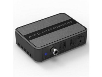 Převodník obousměrný zvuku DIGI-ANALOG a ANALOG-DIGI SPDIF Toslink CINCH stereo jack 3,5mm