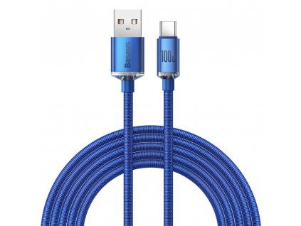 Baseus CAJY000503 Crystal Shine Series Datový Kabel USB - USB-C 100W 2m Blue