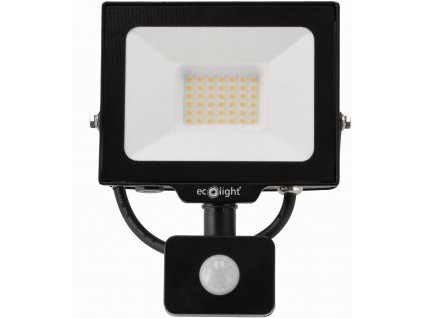 LED reflektor 30W 2v1 - neutrální bílá + čidlo pohybu