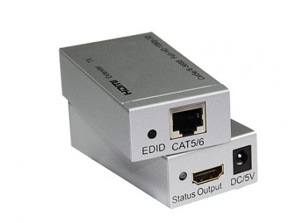HDMI extender na 60m přes jeden kabel Cat5e/Cat6