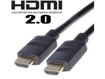 PremiumCord HDMI 2.0 High Speed + Ethernet kabel, zlacené konektory, 1m