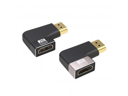 PREMIUMCORD Adaptér spojka 8K HDMI A - HDMI A, F/M, do úhlu 90° - pravá