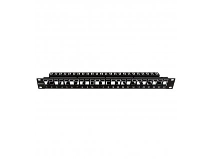 19''patchpanel AMPARO pro 24 keystone SFA/SFB neosazený, 1U