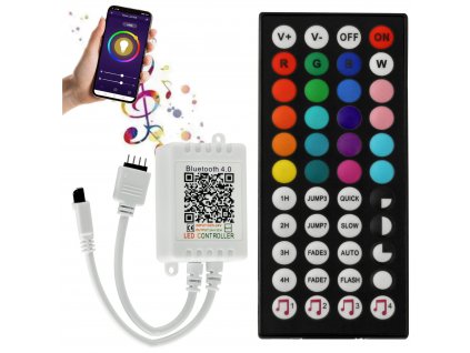 Ovladač RGB LED pásků + aplikace Bluetooth Music - jeden vstup