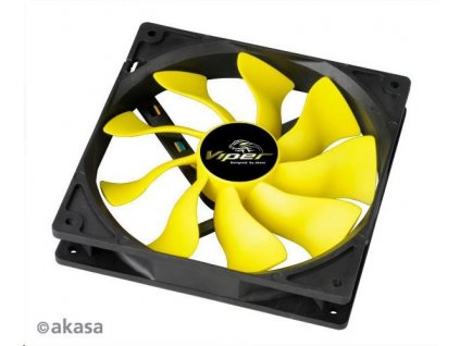 AKASA ventilátor Viper, 140 x 25mm, PWM regulace, extra výkonný a tichý, HDB ložisko