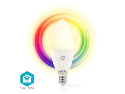 Nedis WIFILRC10E14 - SmartLife LED žárovka|Wi-Fi | E14 | 470 lm | 4.9 W | RGB / Teplé až chladné bílé | Android / IOS| s