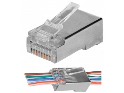 Konektor NEKU FTP CAT5 RJ45 8P8C, stíněný, průchozí