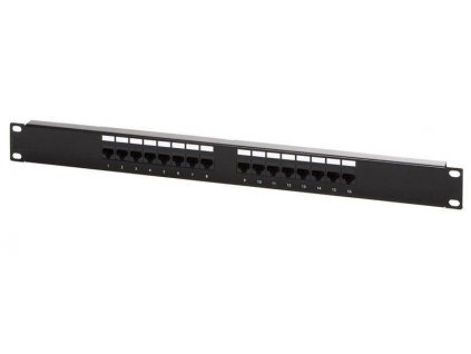 Patch panel UTP cat.5 16p. 1U,Black