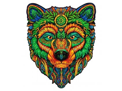 Puzzle Puzzler dřevěné, barevné - Moudrý medvěd
