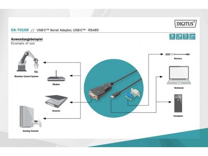 DIGITUS USB-C™ Serial Adapter, USB-C™ - RS485