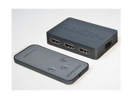 PremiumCord HDMI switch 3:1 plastový,dálkové ovl.