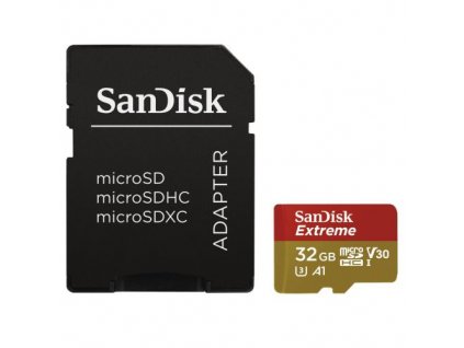 SANDISK Micro SD card SDHC 32GB Extreme A1 UHS-I V30 60 MB/s s adaptérem