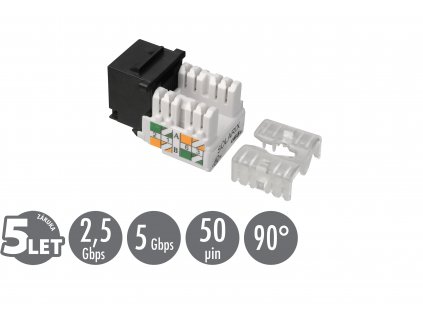 Zařezávací keystone Solarix CAT5E UTP svorkovnice 90° SXKJ-5E-UTP-BK-90