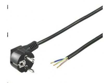 PREMIUMCORD Kabel Flexo síťový třížilový 230V s úhlovou vidlicí 2m černá