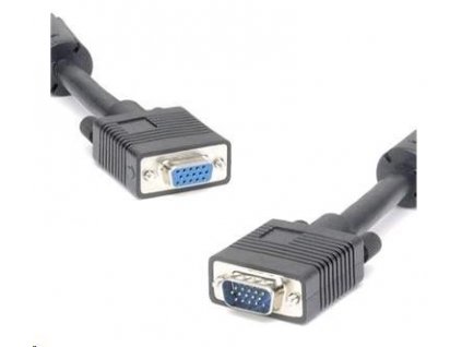 PREMIUMCORD Kabel VGA prodlužovací 3m (HD15M/F, dvojité stínění, feritová jádra), černý