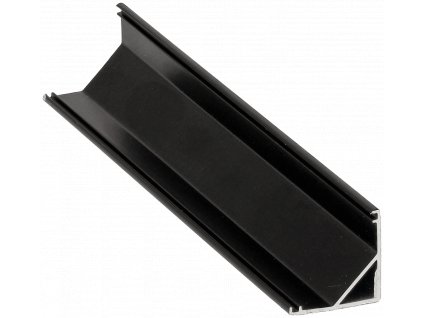 Rohový profil BRG-20 pro LED pásky, černý, 1m + opálové stínidlo + koncovky