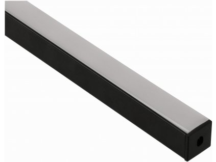 Rohový profil BRG-20 pro LED pásky, černý, 2m + čtvercové opálové stínidlo