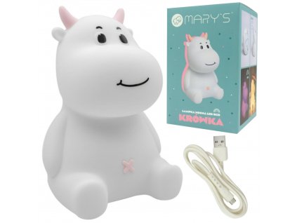 Dětská LED noční lampa PINK COW