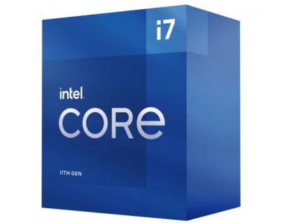 INTEL cpu CORE i7-11700 socket1200 Rocket Lake BOX 65W 11.generace (s chladičem, 2.5GHz turbo 4.9GHz, 8x jádro, 16x vlákno, 16MB cache, pro DDR4 do 3200, grafika UHD 750), virtualizace