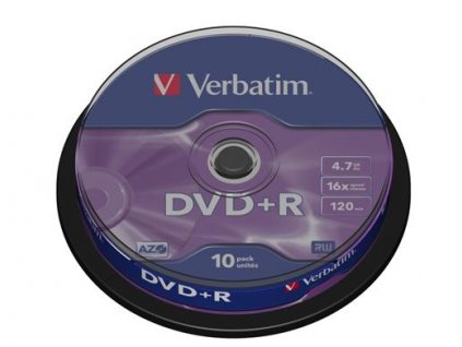 Médium Verbatim DVD+R 4,7GB 16x 10-cake