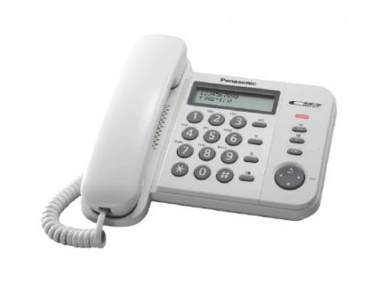 Telefon Panasonic KX-TS560FXW - jednolinkový, displej, Data port, CLIP, barva bílá