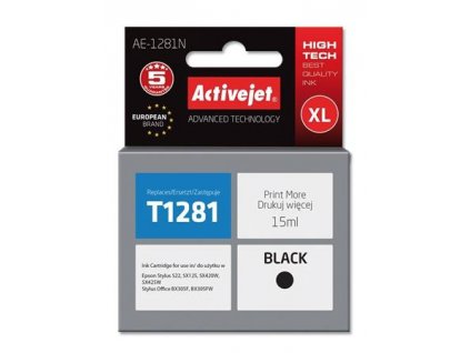 ActiveJet inkoust Epson T1281 Black S22/SX125/SX425 new AE-1281