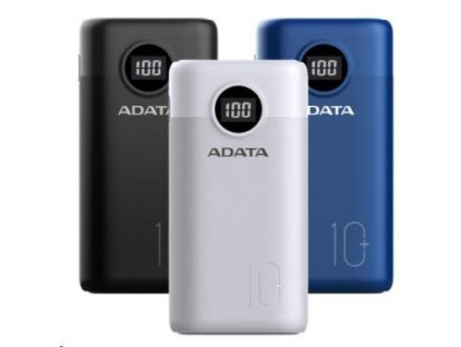 ADATA PowerBank AP10000 - externí baterie pro mobil/tablet 10000mAh, černá (37Wh) USB-C