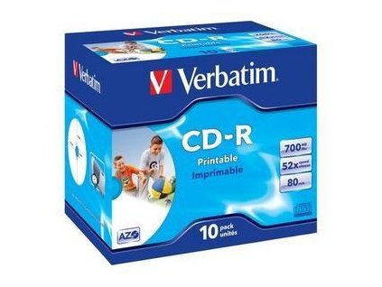 VERBATIM CD-R(10-Pack)Jewel/Printable/52x/700MB