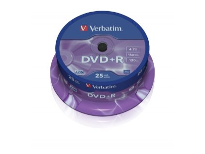 VERBATIM DVD+R(25-Pack)Spindl/MattSlvr/16x/4.7GB