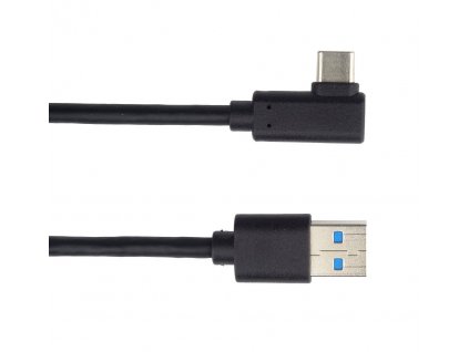 Kabel USB typ C/M - USB 3.0 A/M zahnutý konektor 90°, 50 cm