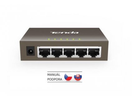 Tenda TEG1005D - 5-port Gigabit Ethernet Switch, 10/100/1000Mbps, Kov, Fanless