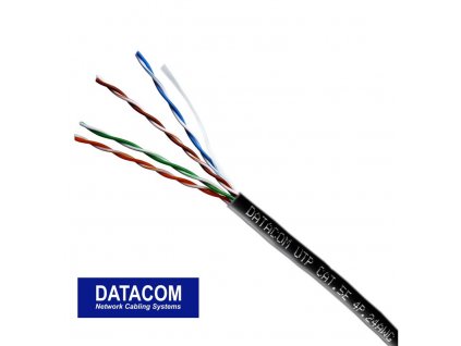 DATACOM OUTDOOR UTP drát CAT5E PE, venkovní, Fca 100m černý