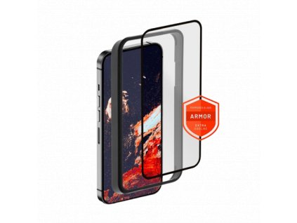 Tvrzené sklo FIXED Armor s aplikátorem pro Apple iPhone 15 Pro Max, prémiové, černé