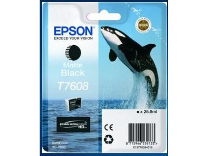 EPSON ink čer ULTRACHROME HD "Kosatka" - Matte Black - T7608 (25,9 ml)