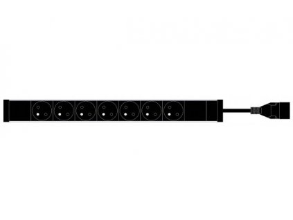 MAXBERT PDU 7x230V,1U,19'' černá barva