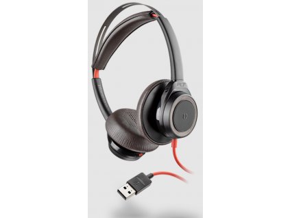 Poly Blackwire 7225. USB/Stereo/ANC/USB/Drát/MS/Černá-červená