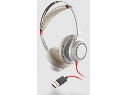 Poly Blackwire 7225. USB/Stereo/ANC/USB/Drát/MS/Bílá-červená