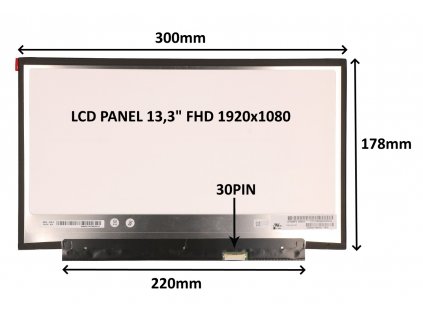 LCD PANEL 13,3'' FHD 1920x1080 30PIN MATNÝ / BEZ ÚCHYTŮ