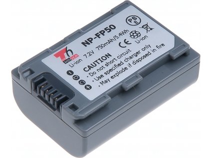 Baterie T6 Power Sony NP-FP30, NP-FP50, 750mAh, 5,4Wh, šedá