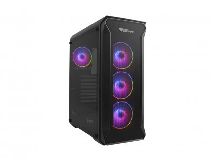 Počítačová skříň Genesis IRID 505 ARGB BLACK MIDI (USB 3.0), 4x 120mm ventilátory ARGB