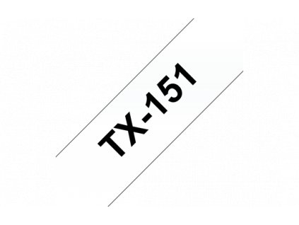Brother pásková kazeta TX151 – černý tisk na čirém podkladu, šířka 24 mm