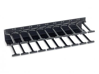 19'' vyvaz.panel 47U Hřeben,dvouřadý černý 75mm trn