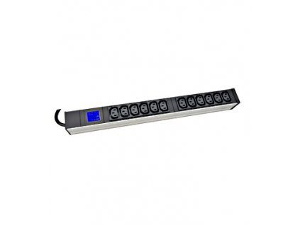 PDU IT METER, integr.merení, 12x C13,Al, 19'', 1U, RAL 7035