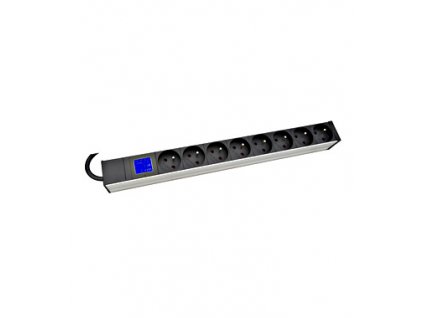 PDU IT METER, integr.merení,8x CSN,Al, 19'', 1U, RAL 7035