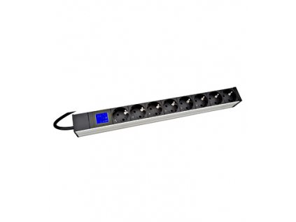 PDU IT METER, integr.merení, 8x Schuko,Al ,19'', 1U, RAL 7035