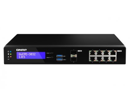 QNAP NVPE zařízení QuCPE-3032-C3558R-8G (4core C3558R 2,4GHz, 8GB RAM, 2x M.2, 8x2,5GbE, 2x10G SFP+)