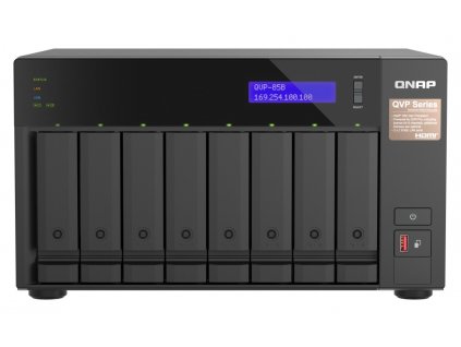 QNAP NVR QVP-85B (6core 4,4GHz, 32GB RAM, 8xSATA, 2xGbE, 2xM.2 NVMe Gen4, 2xPCIe, kamery: 8 (max 64)